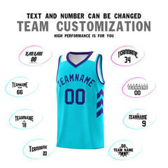 Custom Aqua Royal Classic Sets Sports Uniform Basketball Jersey