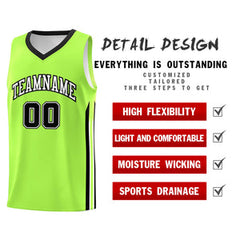 Custom Neon Green Black Classic Tops Athletic Casual Basketball Jersey