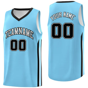 Custom Light Blue Classic Tops Athletic Casual Basketball Jersey