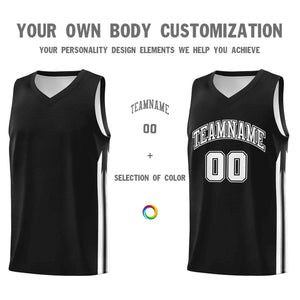 Custom Black White-Classic Tops Mesh Sport Bull Basketball Jersey
