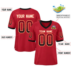 Custom Scarlet White-Red Drift Fashion Mesh Authentic Football Jersey