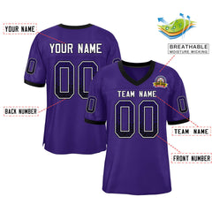 Custom Purple White-Black Drift Fashion Mesh Authentic Football Jersey