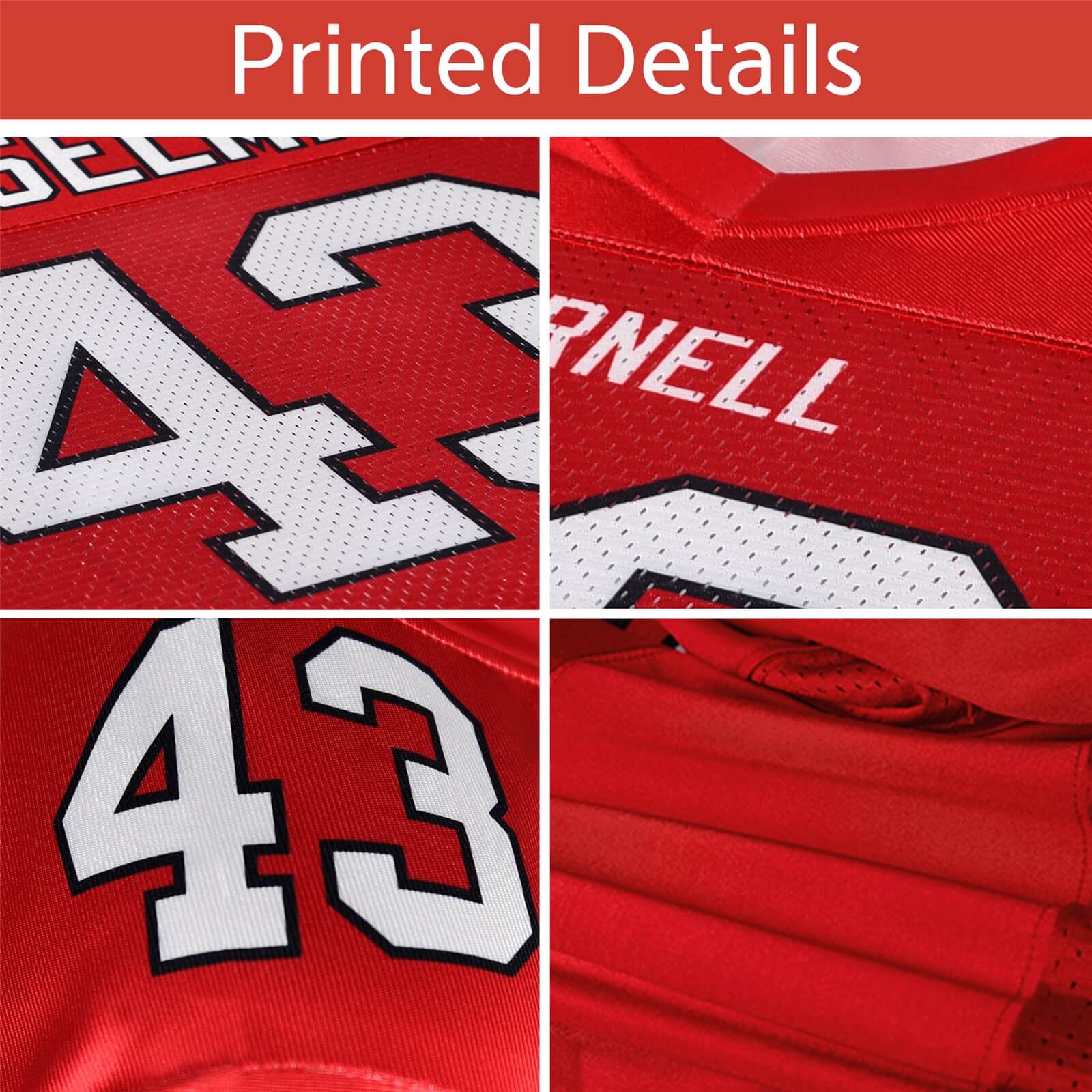 Custom Red White-Red Classic Style Authentic Football Jersey