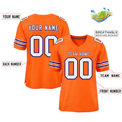 Custom Orange White-Purple Classic Style Mesh Authentic Football Jersey