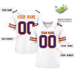 Custom White Orange-Purple Classic Style Mesh Authentic Football Jersey