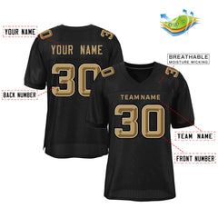 Custom Black Classic Style Mesh Authentic Football Jersey