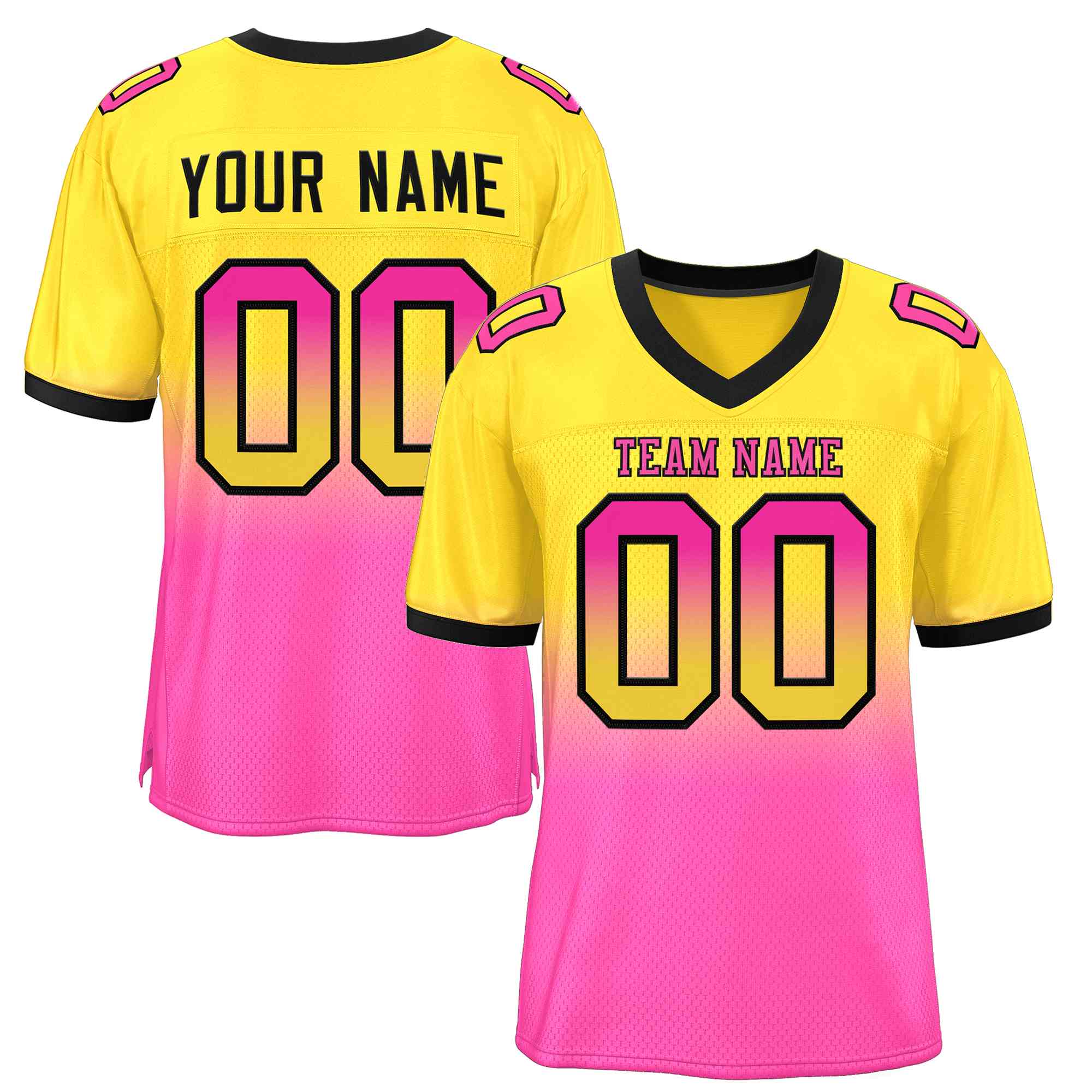 Custom Mesh Football Jersey Personalized Gradient Fashion Athletic Sports Shirt