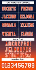 Custom Navy Orange-White Gradient Fashion Personalized Team Football Jersey