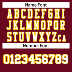 Custom Burgundy White-Gold Classic Style Authentic Football Jersey