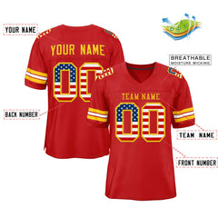 Custom Red Gold-Red Classic Style Authentic Football Jersey