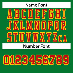 Custom Kelly Green Red-Gold Classic Style Authentic Football Jersey