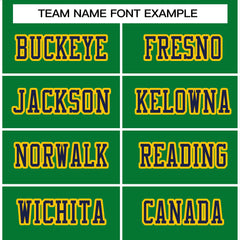 Custom Kelly Green Navy-Gold Classic Style Authentic Football Jersey