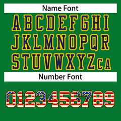 Custom Kelly Green Navy-Gold Classic Style Authentic Football Jersey