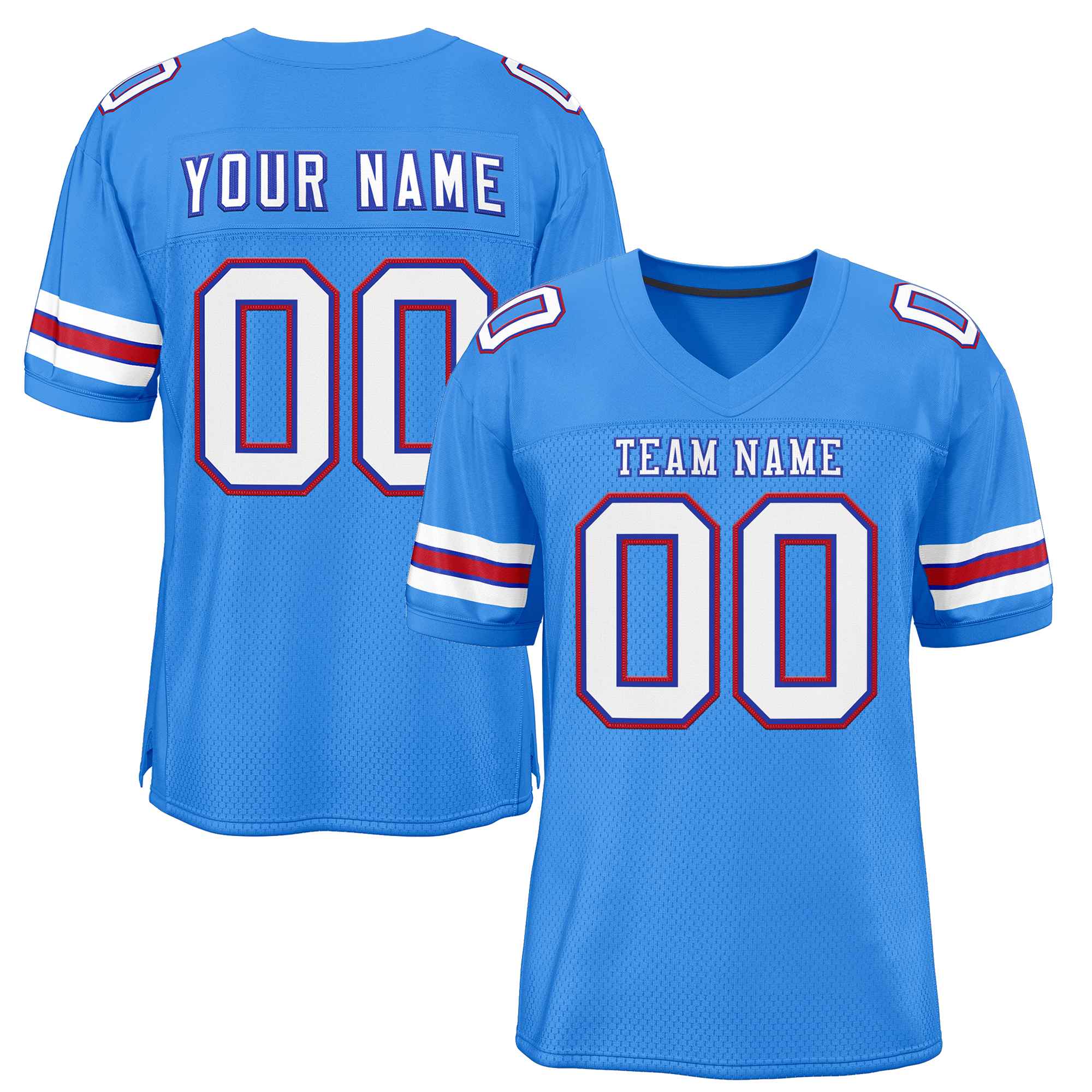 Custom Powder Blue White-Royal Classic Style Authentic Football Jersey