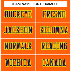 Custom Orange Navy-Gold Classic Style Authentic Football Jersey