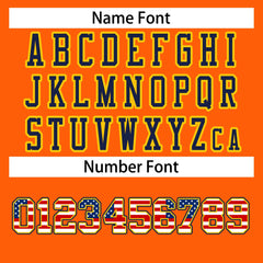 Custom Orange Navy-Gold Classic Style Authentic Football Jersey