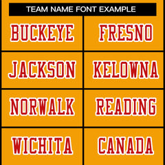 Custom Gold Red-White Classic Style Authentic Football Jersey