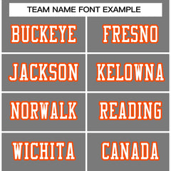 Custom Gray White-Orange Classic Style Authentic Football Jersey