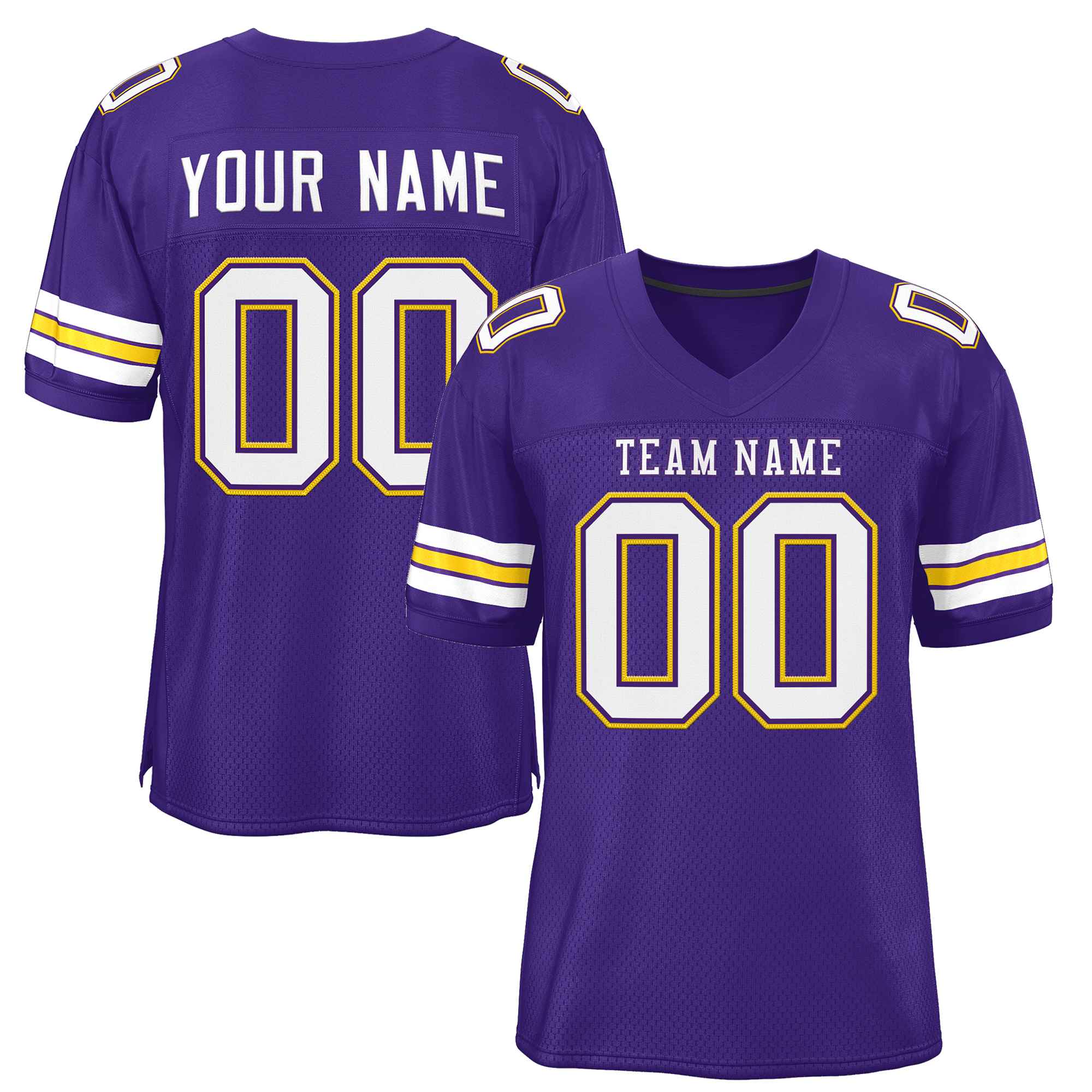 Custom Purple White-Purple Classic Style Authentic Football Jersey