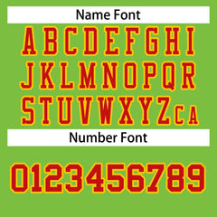 Custom Neon Green Red-Gold Classic Style Authentic Football Jersey