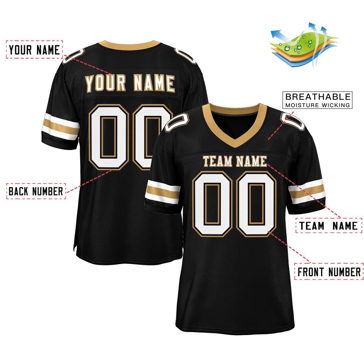 Custom Football Jersey Personalized Stitched Letters Number for Practice