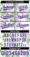 Custom White Purple-White Graffiti Pattern Authentic Flower Baseball Jersey