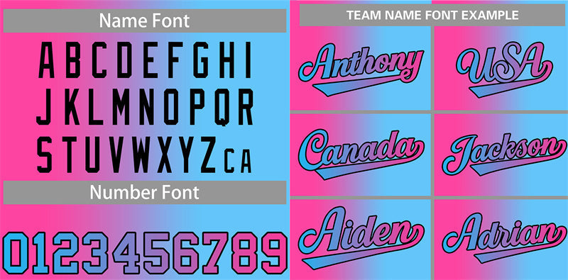 Custom Pink Blue-Black Gradient Fashion Authentic Baseball Jersey