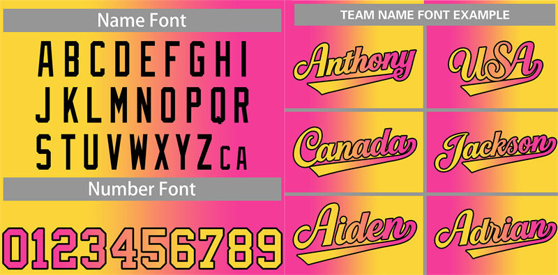 Custom Pink Yellow-Black Gradient Fashion Authentic Baseball Jersey