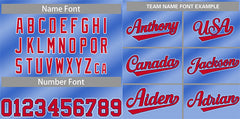 Custom Royal Red-White Gradient Fashion Authentic Baseball Jersey
