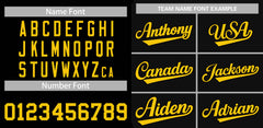 Custom Black Yellow Classic Style Authentic Baseball Jersey