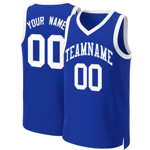 Custom Royal White Classic Tops Basketball Jersey