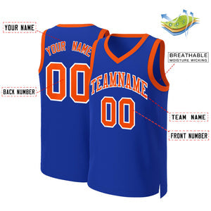 Custom Royal Orange-White Classic Tops Basketball Jersey