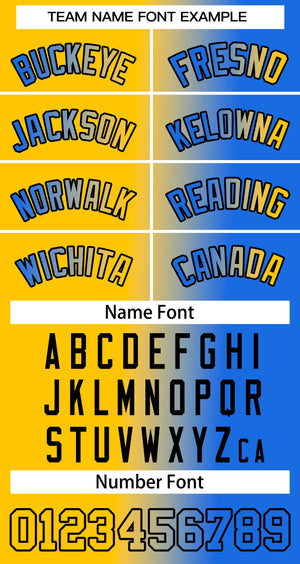 Custom Yellow Blue-Black Gradient Fashion Tops Basketball Jersey