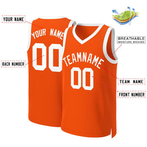 Custom Orange White Classic Tops Basketball Jersey
