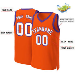 Custom Orange White-Purple Classic Tops Basketball Jersey