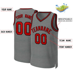 Custom Dark Gray Red-Black Classic Tops Basketball Jersey