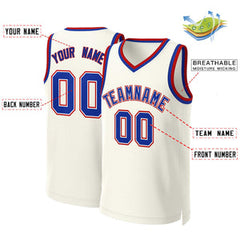 Custom Khaki Royal-White Classic Tops Basketball Jersey
