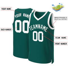 Custom Aqua White Classic Tops Basketball Jersey