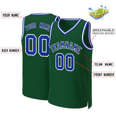 Custom Green Royal-White Classic Tops Basketball Jersey