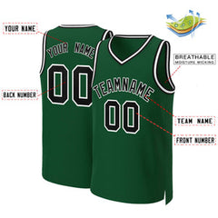 Custom Green Black-White Classic Tops Basketball Jersey