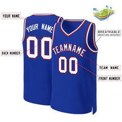 Custom Royal White-Royal Classic Tops Basketball Jersey