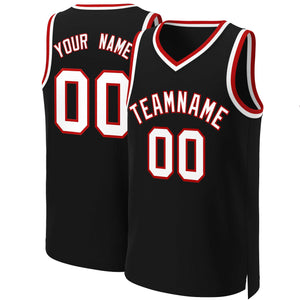 Custom Black White-Red Classic Tops Basketball Jersey