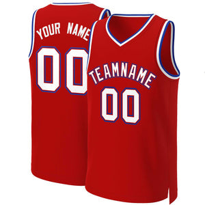 Custom Red White-Red Classic Tops Basketball Jersey