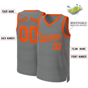 Custom Dark Gray Orange Classic Tops Basketball Jersey