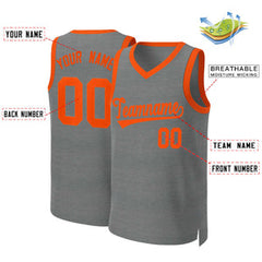 Custom Dark Gray Orange Classic Tops Basketball Jersey