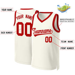 Custom Khaki Red Classic Tops Basketball Jersey