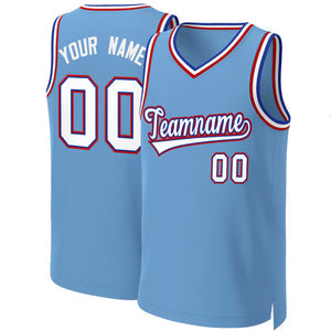 Custom Light Blue White-Royal Classic Tops Basketball Jersey