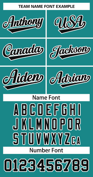 Custom Teal Black-White Classic Tops Basketball Jersey