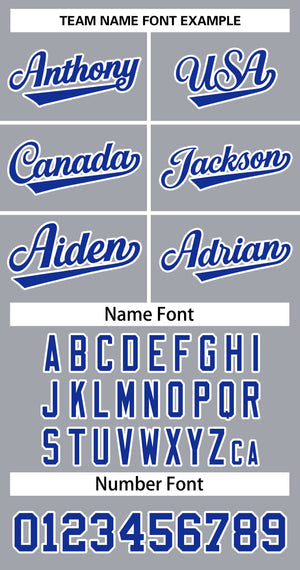 Custom Gray Royal-White Classic Tops Basketball Jersey