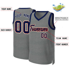 Custom Dark Gray Navy-Orange Classic Tops Basketball Jersey